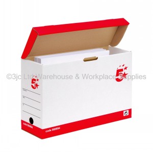 5 Star Office Transfer Case Hinged Lid Foolscap 20 Pack